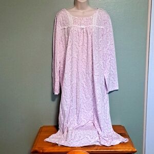 Laura Ashley pink floral nightgown 2X cotton blend